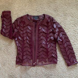 Colleen Lopez Modern Mesh Faux Leather Leaf Jacket